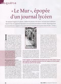 Reportage sur les projets du journal lycéen dans l’édition du mois de mars du Monde de l’Education, suite à l’enquête menée dans notre lycée par Aurélie Sobocinski, journaliste du Monde.